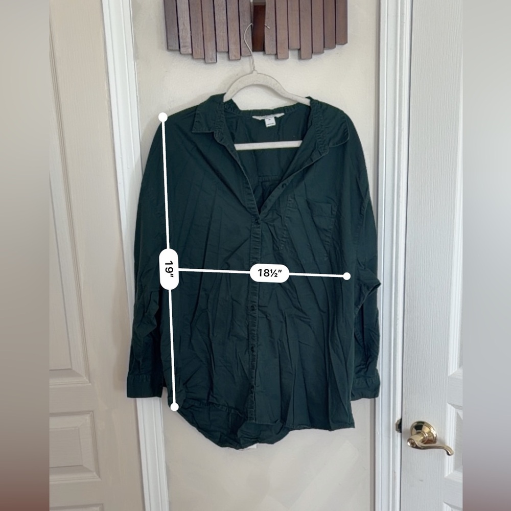 Oversized Old Navy Forest Green Boyfriend Shirt